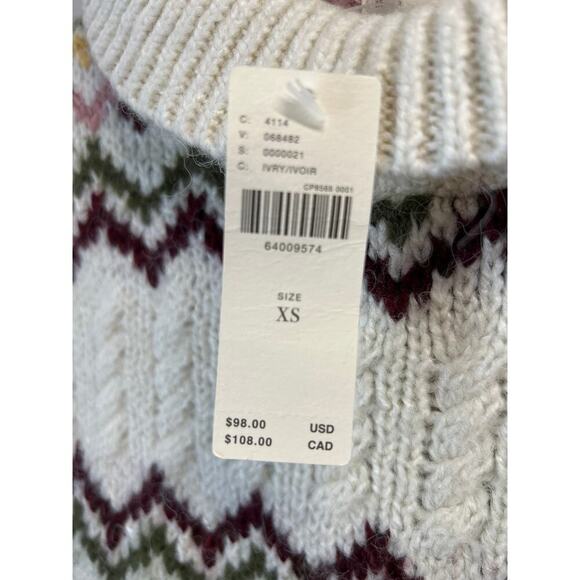 NWT Anthropologie Cropped Knit Scalloped Sleeveless Geometric Sweater XS $98 - Picture 4 of 12